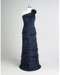 Tadashi Shoji | Blue One-shoulder Shutter Pleat Dress | Lyst