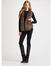Ella Moss | Brown Arabella Faux Fur Vest | Lyst