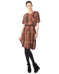 French Connection | Brown Sissy Snake Dress | Lyst