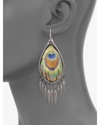 Alexis Bittar | Green Peacock Fringe Earringsgunmetal | Lyst