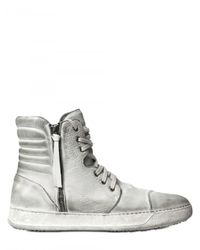 BB Bruno Bordese | White Dirtied Calfskin High Top Sneakers for Men | Lyst