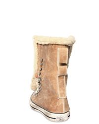 Black Dioniso | Natural Sheepskin Shearling High Top Sneakers for Men | Lyst