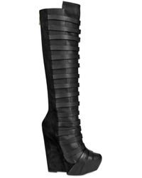 Gareth Pugh | Black 140mm Banded Brushed Calfskin Wedges | Lyst