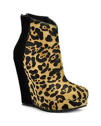 Kelsi Dagger Brooklyn | Multicolor Huette - Leopard Printed Pony Hair Wedge Bootie | Lyst