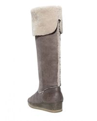 Muse | Gray 30mm Shearling Pull On Boots | Lyst
