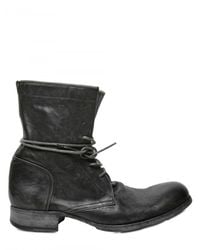 Officine Creative | Black Horse Leather Lace Up Low Boots for Men | Lyst