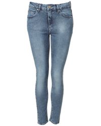 TOPSHOP Jamie High Waisted Ankle Grazer Skinny Jeans in Mid Stone (Blue) -  Lyst