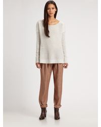 Theory | Brown Dalisha Pleated Linen Pants | Lyst