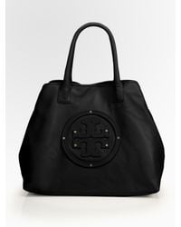 Tory Burch | Black Stacked Logo Classic Tote Bag | Lyst