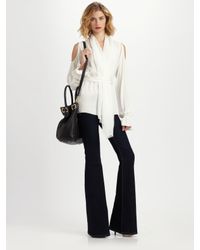 Rachel Zoe White Gia Open-shoulder Scarf Top