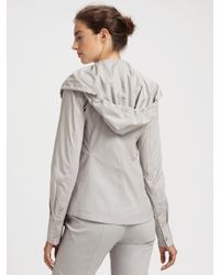 Donna Karan | Gray Paper Cotton Hooded Shirt | Lyst