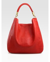 Saint Laurent | Brown Ysl Large Leather Roady Hobo | Lyst