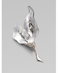 Alexis Bittar | Metallic Swarovski Crystal Accented Lucite Calla Lily Pinsilver | Lyst