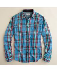 J.Crew | Blue Wallace & Barnes Heavyweight Flannel Shirt in Center Hill Plaid for Men | Lyst