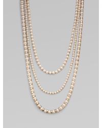 St. John | White Triple-strand Faux Pearl Necklace | Lyst