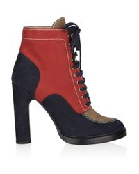 bally suede ankle boots block