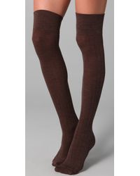 brown thigh high socks