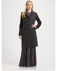 Richard Chai Love | Gray Double-breasted Long Coat | Lyst
