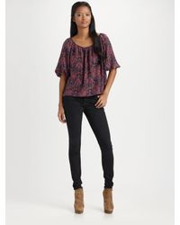 Joie | Multicolor Newbury Silk Abstract Paisley Convertible Blouse | Lyst