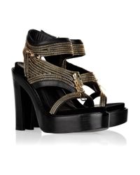 Givenchy | Black Zipper Platform Sandals | Lyst