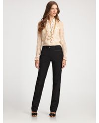 Tory Burch | Natural Lillian Silk Sheer Blouse | Lyst
