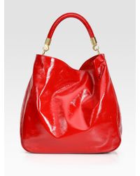 Saint Laurent | Red Ysl Large Patent Leather Roady Hobo | Lyst