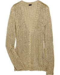 JOSEPH | Metallic Open-knit Cardigan | Lyst