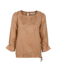 Vanessa Bruno Athé | Natural Embroidered Neck Top | Lyst