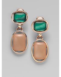 Oscar de la Renta | Blue Resin Cabochon Drop Earrings | Lyst