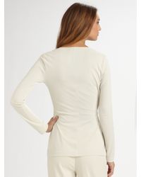 St. John | White Faux Wrap Top | Lyst