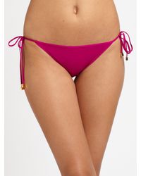 Tory Burch | Pink Solid String Bikini Bottom | Lyst