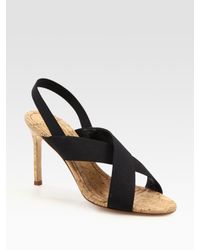 Manolo Blahnik | Black Elastic Criss-cross Slingback Sandals | Lyst