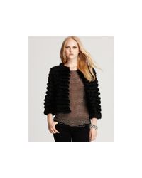 Alice + Olivia | Black Honor Rabbit Fur Jacket | Lyst
