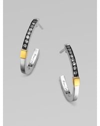 Elizabeth and James | Metallic White Topaz and Sterling Silver Hoop Earrings/¾ | Lyst