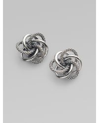Lagos | Metallic Sterling Silver Knot Earrings | Lyst