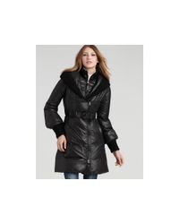 Mackage Ace Long Down Coat with Knit Collar in Black - Lyst