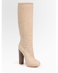 B Brian Atwood | Natural Pheonicia Nubuck Leather Knee-high Platform Boots | Lyst