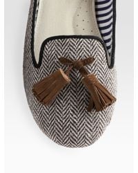 Charles Philip | Gray Sophie Wool Herringbone Tassel Loafers | Lyst