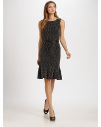 Dior | Black Belted Cotton Tweed Dress | Lyst