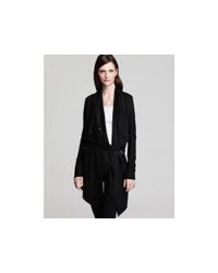 Helmut Lang | Black Long Sleeve Belted Cardigan | Lyst