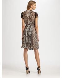 Boutique Moschino | Multicolor Snake Print Chiffon Dress | Lyst