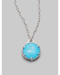 Judith Ripka | Blue Turquoise, White Sapphire & Sterling Silver Necklace | Lyst