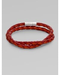 Tateossian | Gray Handbraided Leather Bracelet for Men | Lyst