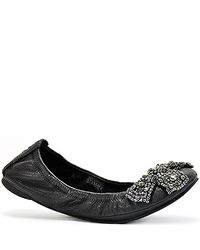 tory burch eddie ballet flat with crystal bow