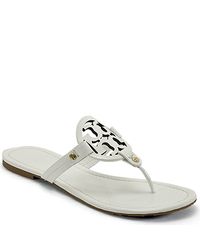 Tory Burch | Miller - White Patent Logo Thong Sandal | Lyst
