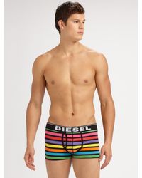 DIESEL | Black Rainbow Stripe Boxer Trunks for Men | Lyst