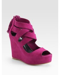 Dolce Vita | Black Jade Suede Wedge Sandals | Lyst