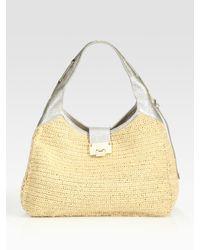 Jimmy Choo | Natural Raffia Hobo Bag | Lyst