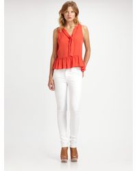 Joie | Red Aubrinna Matte Silk Tank | Lyst
