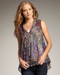 Joie | Blue Wyeth Tribal Paisley Print Tank | Lyst